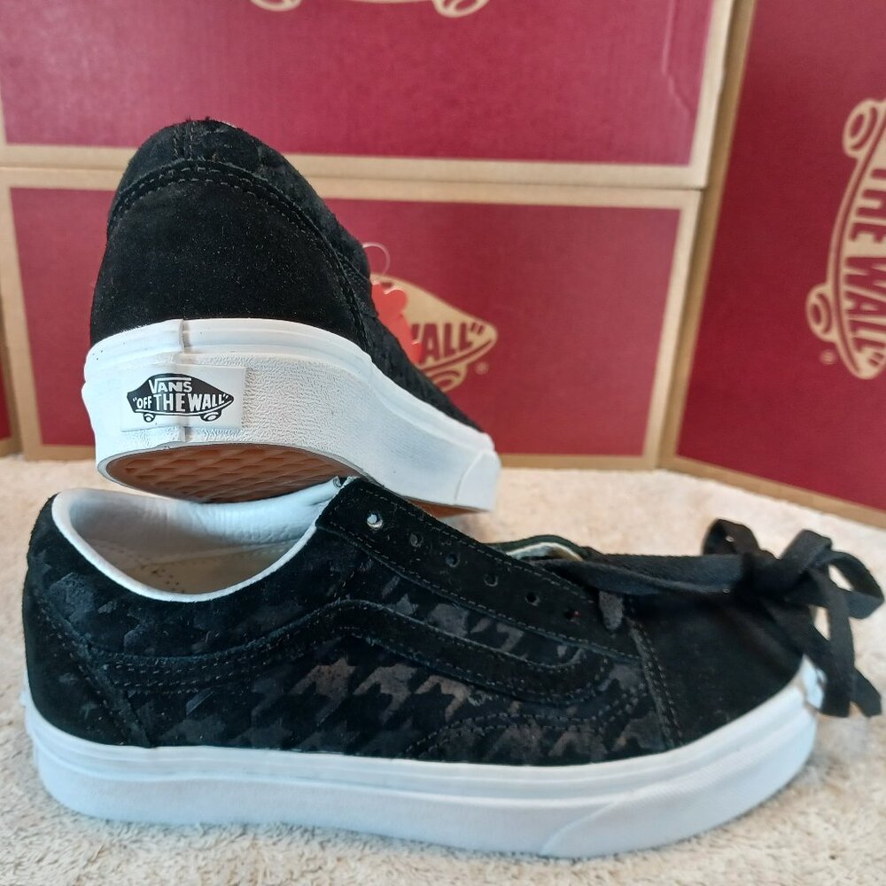Vans Men's 4/Women's 5.5 Old Skool Houndstooth Embossed Black/True White